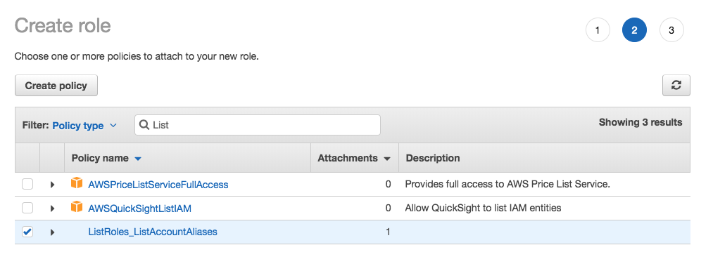 AWS IAM Console - Apply External Role Policy