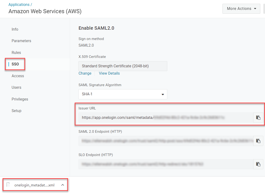 OneLogin - SSO (screenshot)