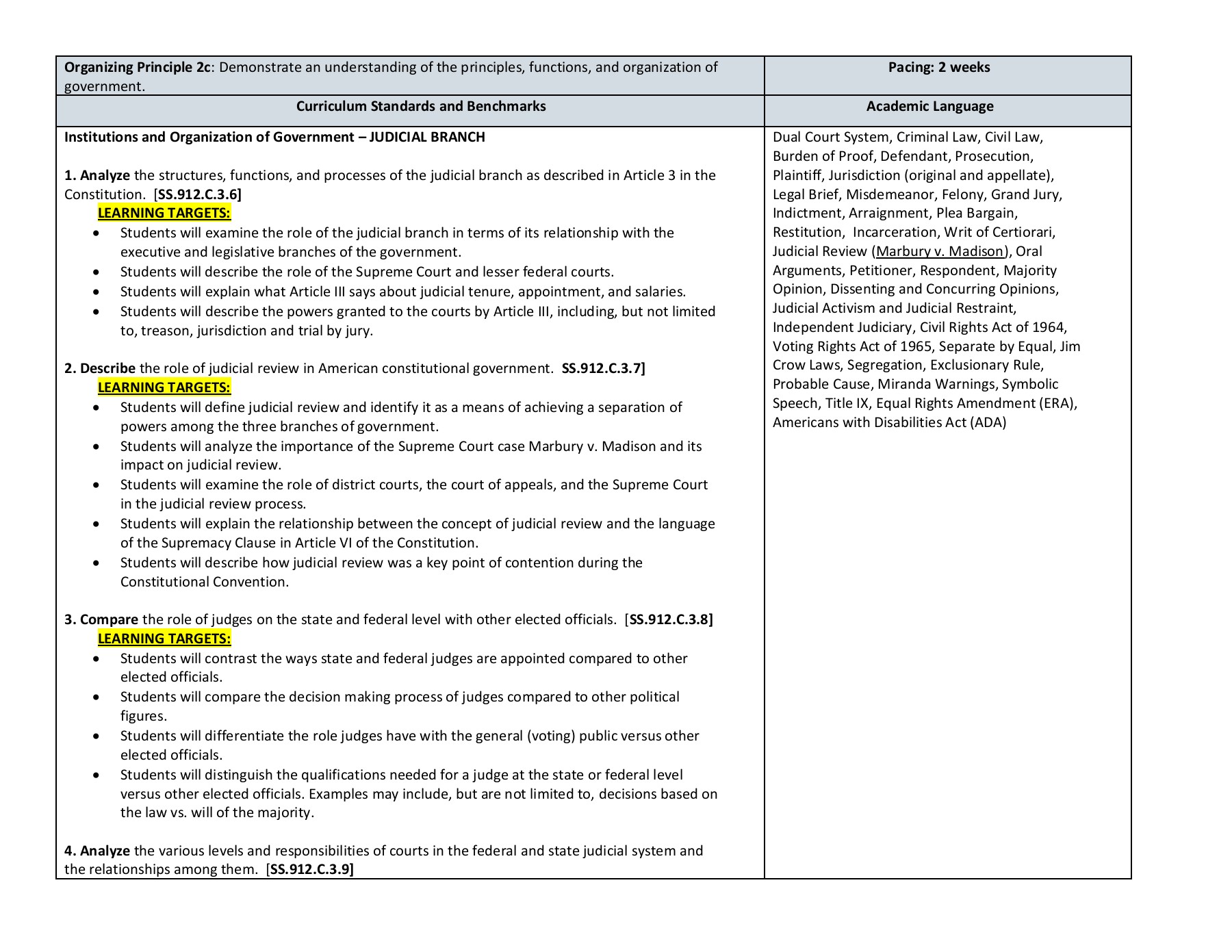 function of the judicial branch