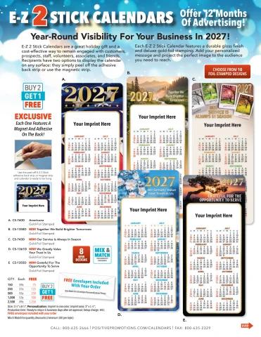 Promotional EZ-2-Stick 2027 Calendars