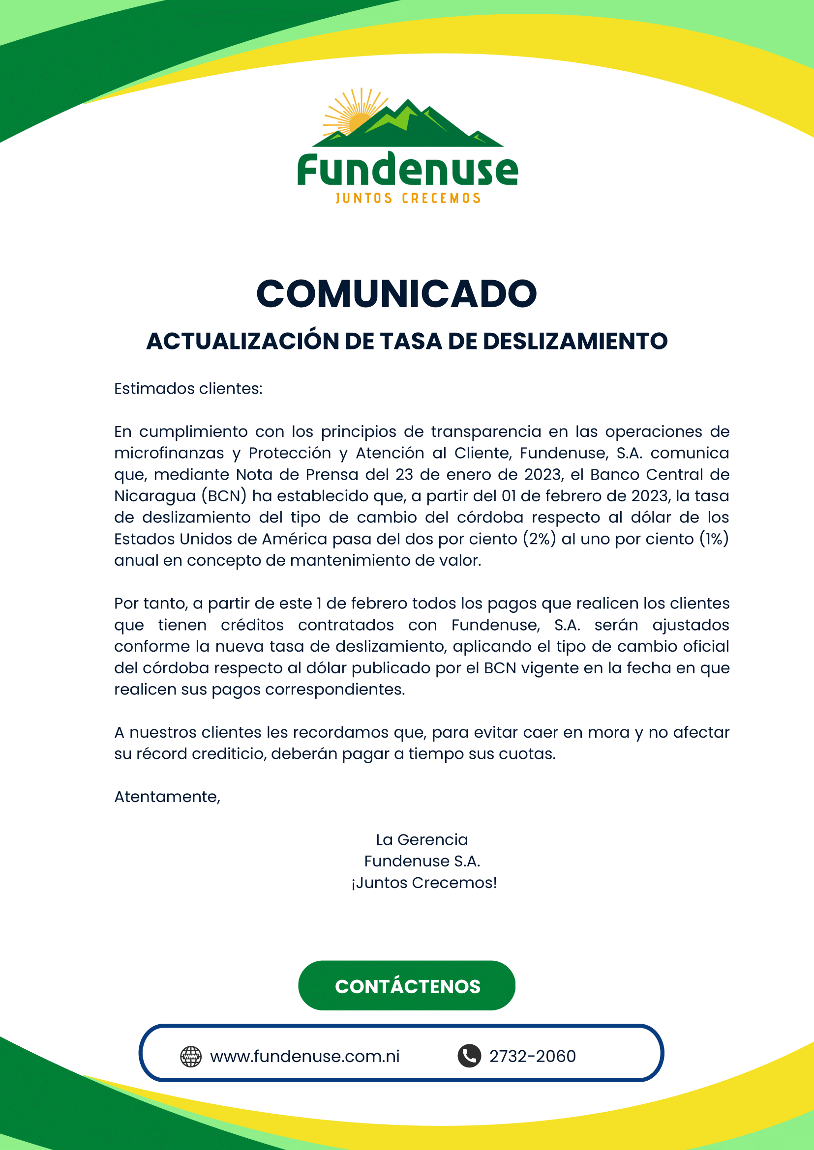 Actualización de tasa de deslizamiento