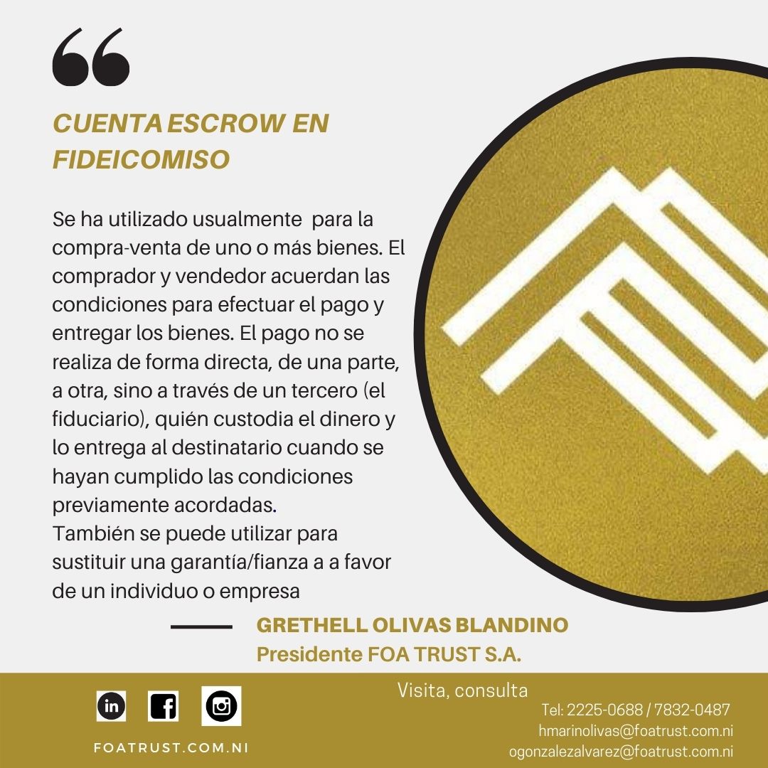 Cuentas Escrow en Fideicomiso
