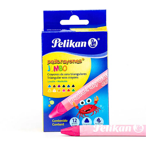CRAYOLAS PELIKAN TRIANGULAR JUMBO 12COL 50601220