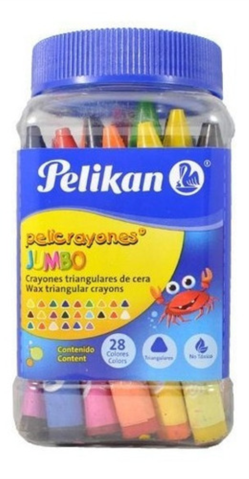 CRAYOLAS PELIKAN TRIANGULAR JUMBO 28PC 50700128