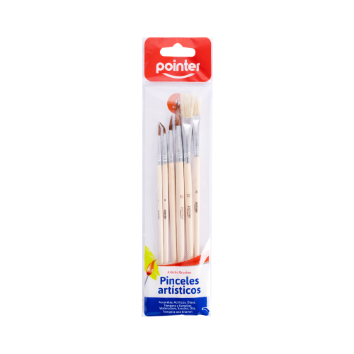 SET PINCELES POINTER 6UD AB-3598 PLANO REDONDO