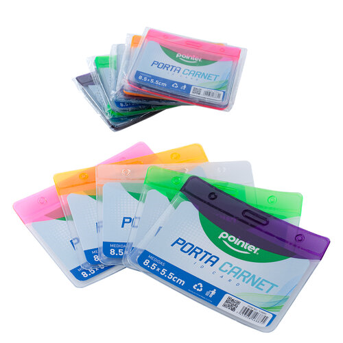 PORTA CARNET POINTER PLASTICO HORIZONTAL 85X55MM T-090H