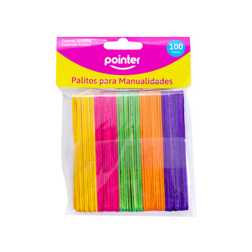 PALITOS MANUALIDADES POINTER COLOR 30-CW-100CO