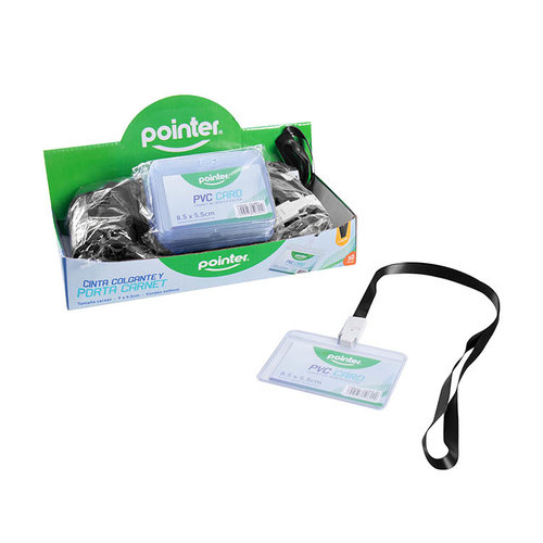 PORTA CARNET POINTER CON CORDON NEGRO 8.5X5.5CM CD-6667-BK