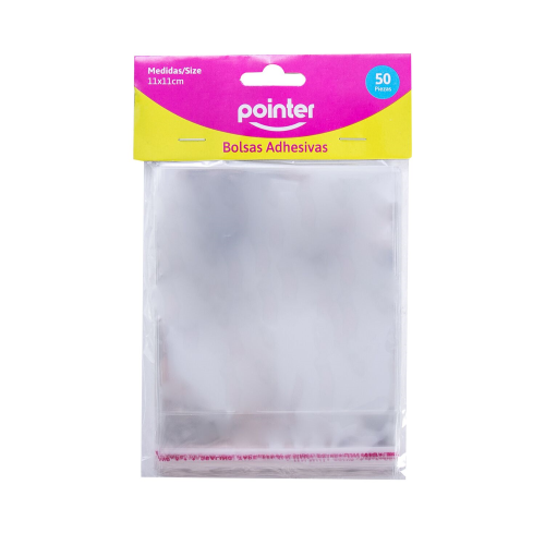 BOLSA CELOFAN POINTER TRANSPARENTE 11X11CM PQ-50PCS OB-1111