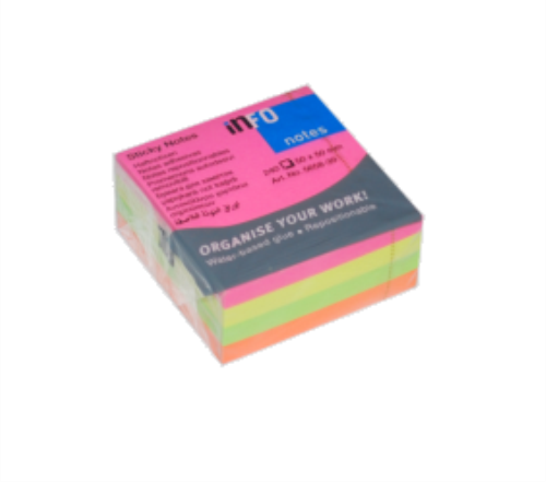 MINIBLOCK INFO NOTES 2X2" CUBO 240HJ NEON 5658-39