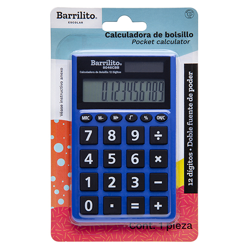 CALCULADORA BARRILITO BOLSILLO 12 DIG BLISTER 8046CBB