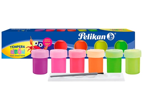 TEMPERA PELIKAN ESCOLAR 20ML 6COL NEON C/PINCEL 53101603