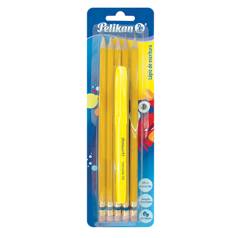 SET LAPIZ GRAFITO PELIKAN #2 HB C/RESALTADOR 5PCS 30330202