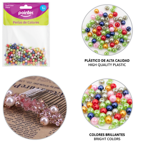 MANUALIDADES POINTER PERLAS COLORES ANC-1725-6