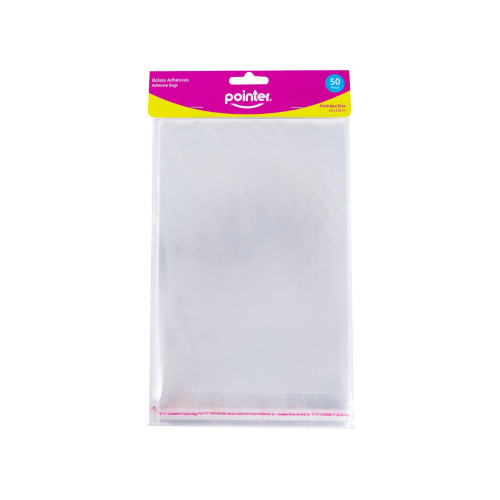 BOLSA CELOFAN POINTER TRANSPARENTE 26X18CM PQ-50PCS OB-2618