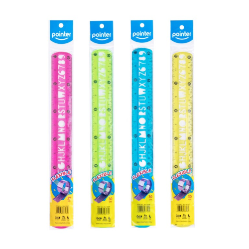 REGLA FLEXIBLE POINTER 30CM LETRAS RU-1830F