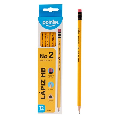 LAPIZ GRAFITO POINTER AMARILLO TRIAN HB #2 YP-12TA UNIDAD