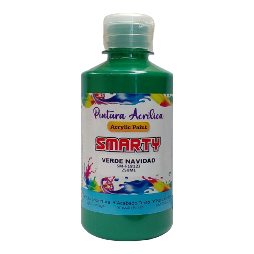 PINTURA SMARTY ACRILICA 250ML VERDE NAVIDAD SM-F18123