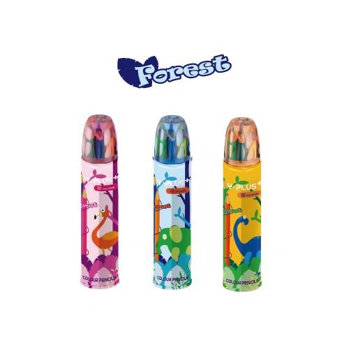 SET LAPICES COLOR Y-PLUS FOREST TRIANGULAR12COL PC170400 CILINDRO