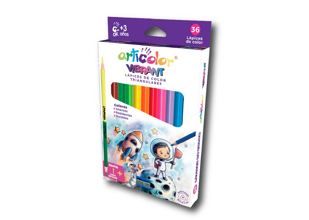 LAPIZ DE COLORES ARTICOLOR 5045R 36 UND + LAPIZ BICOLOR + TAJADOR