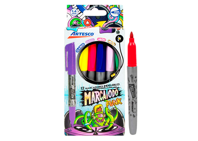 MARCADOR PERMANENTE MARCADORATODO FUNKY MIX X12