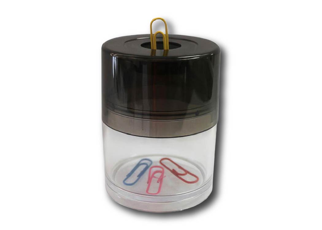 PORTA CLIPS CILINDRICO AHUMADO TAPA MAGNETICA