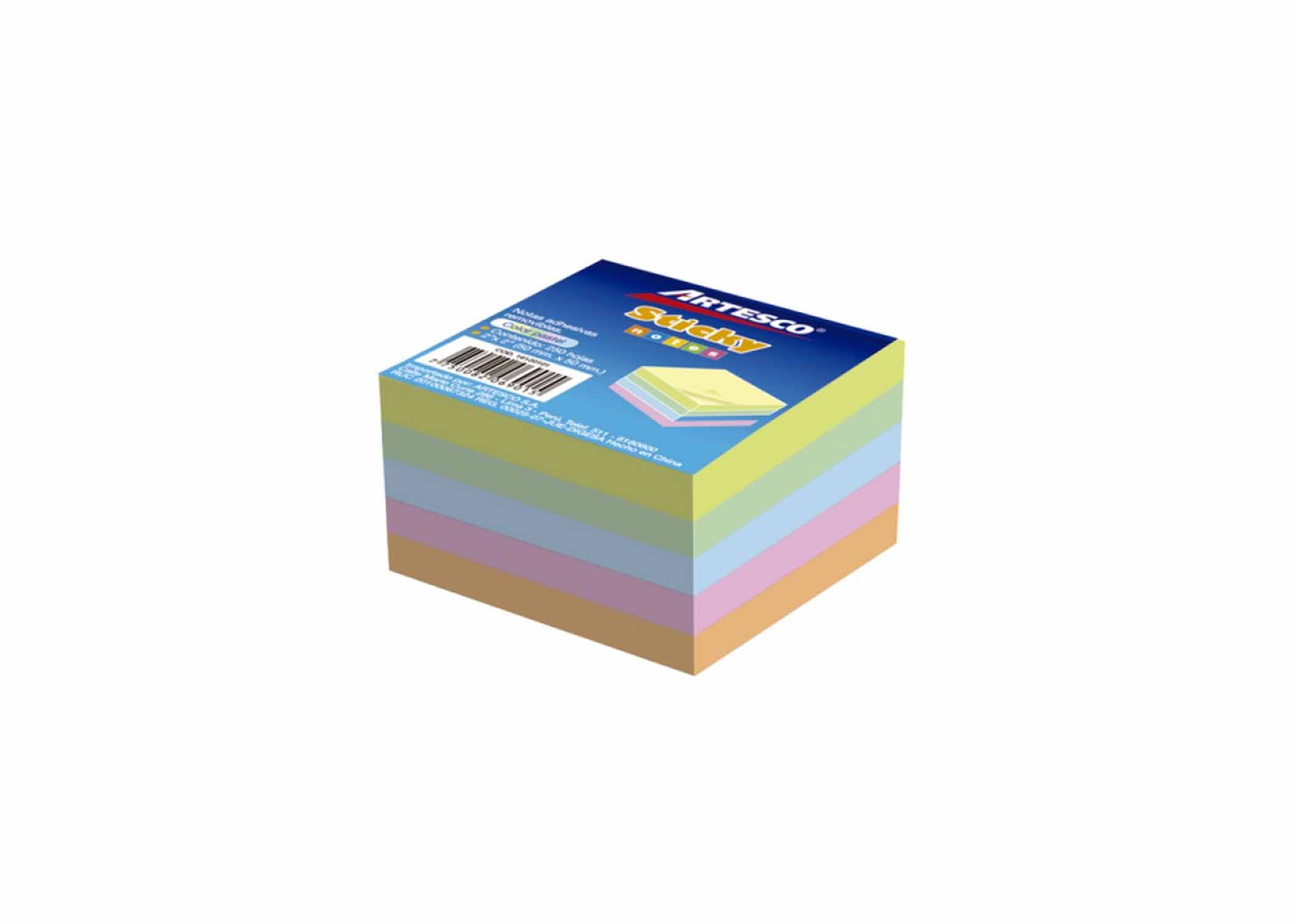BLOCK DE NOTAS ADHESIVAS PASTEL MINI CUBO 2"X2" 50H 5COL