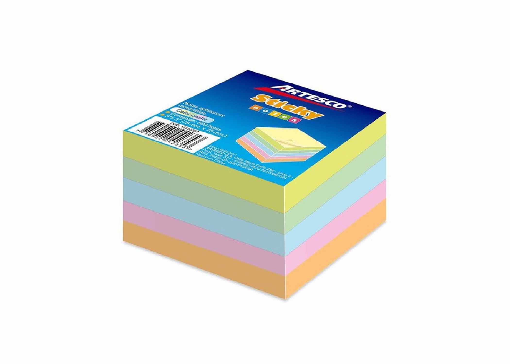 BLOCK DE NOTAS ADHESIVAS PASTEL 654 3"X3" 100H 5COL