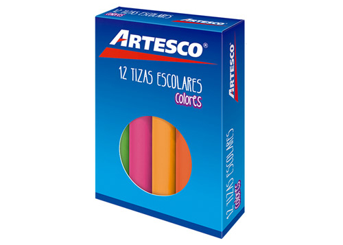 TIZA DE COLORES CAJA DE 12UND