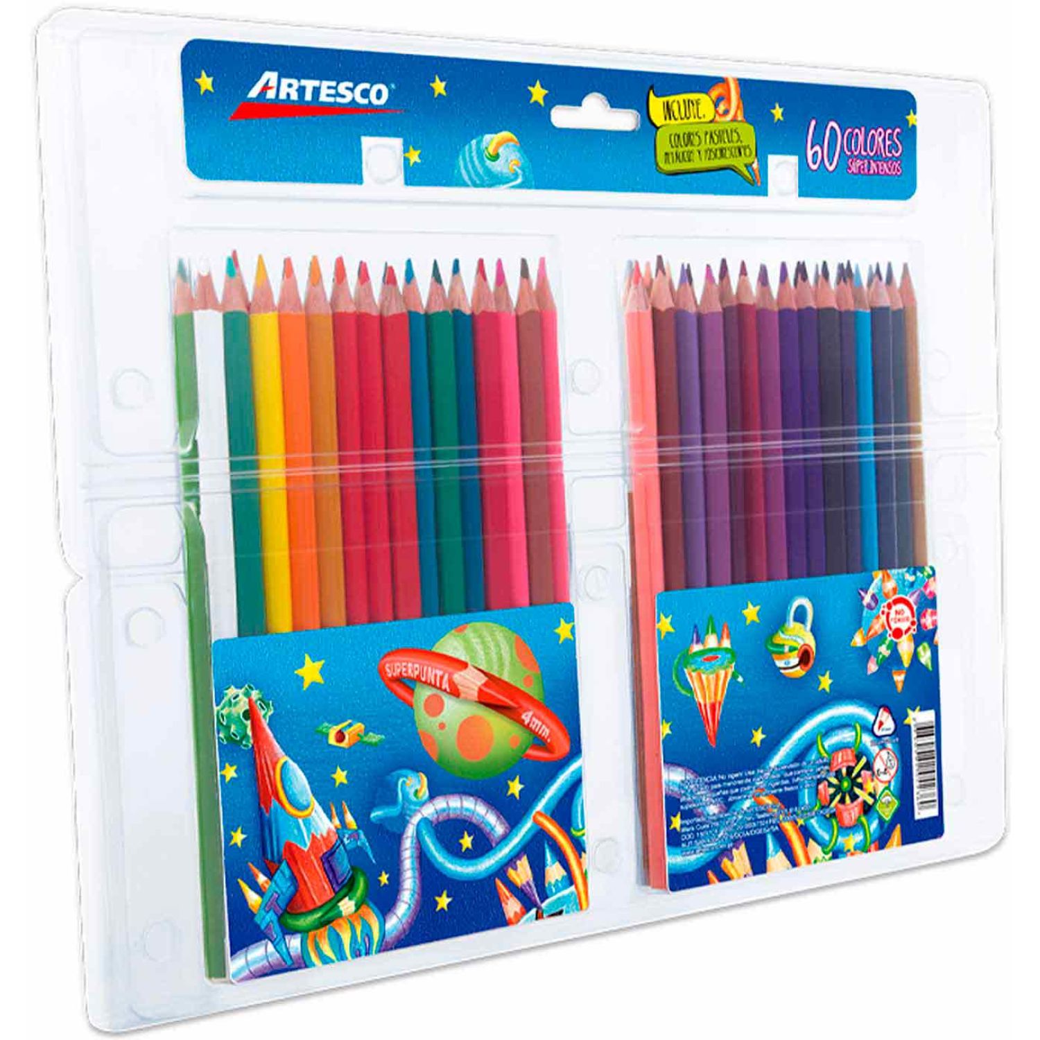 LAPIZ DE COLOR 60 UND LARGO TRIANGULAR SUPERPUNTA MINA 4mm