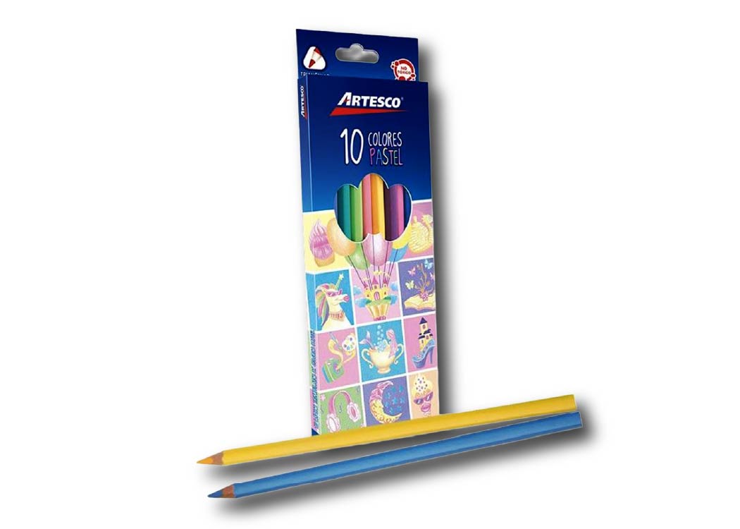 LAPIZ DE COLOR LARGO TRIANGULAR PASTEL 10 UND