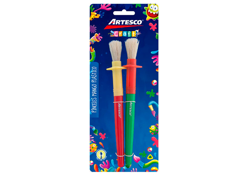 PINCEL CERDA REDONDO BICOLOR 2 PCS