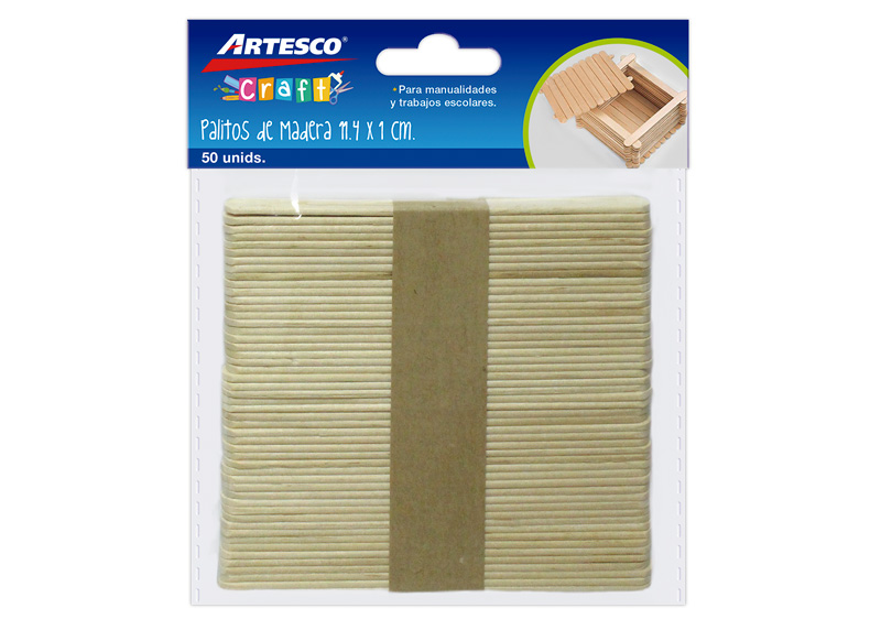 PALITOS DE MADERA NATURAL CAFE (11.4 x 1CM) X BOLSA 50 UND