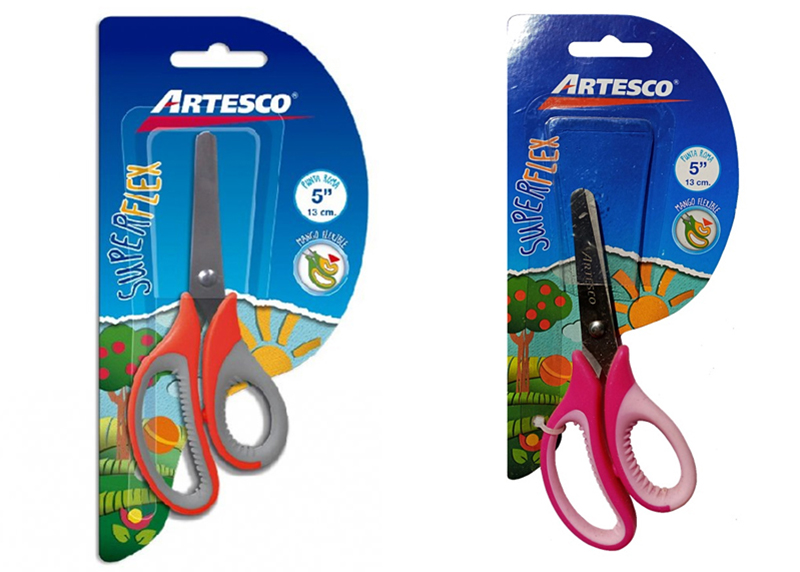 TIJERA ESCOLAR "LA NARANJITA" SUPER FLEX 5" MANGO SUAVE FLEXIBLE