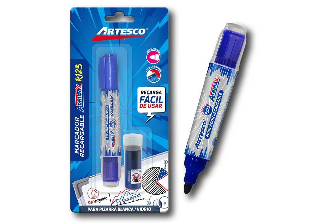 MARCADOR ACRILICO ACRIMAX AZUL R123+CARTUCHO