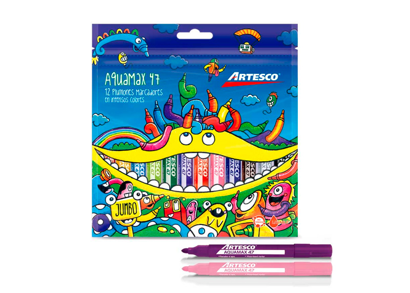 MARCADORES JUMBO AQUAMAX 47 12 PCS