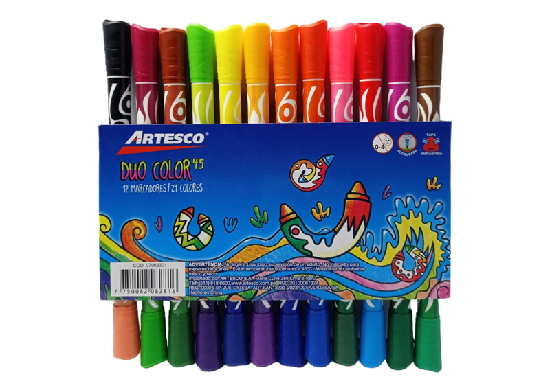 MARCADORES DUO COLOR 45 ESTUCHE X 12/24 UND