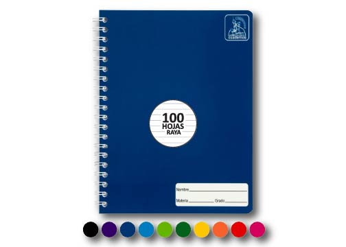 CUAD UNIV 100H RAYADO 2 MATERIA DUPLEX COLORES D/O