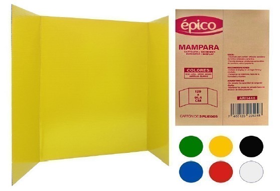 MAMPARA SURTIDA ROJO AMARILLO VERDE AZUL BLANCO NEGRO 55*96CM