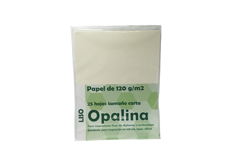 PAPEL OPALINA CREMA 21.5 X 28 CM 115 GRS PAQ 25 CARTA