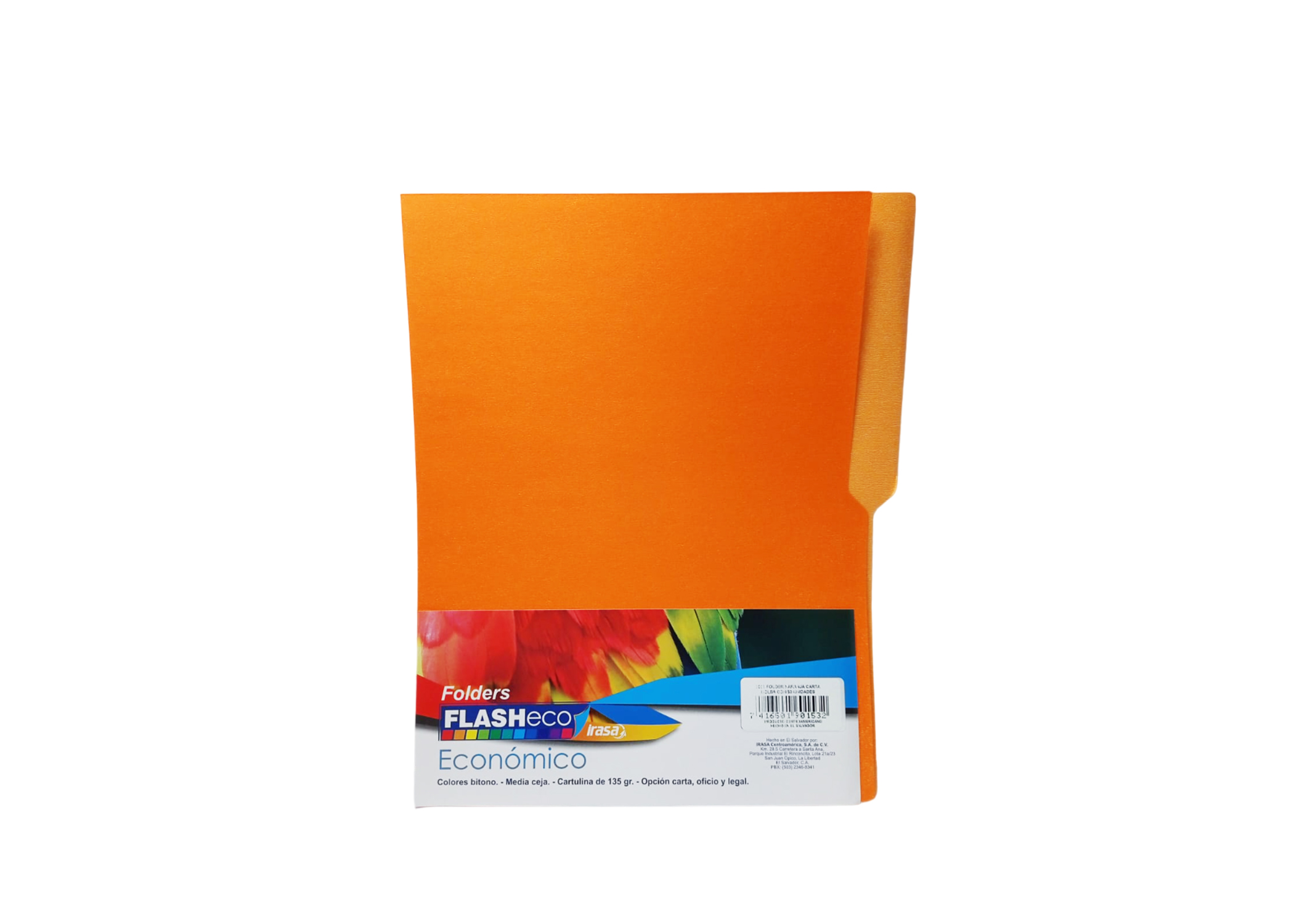 FOLDER FLASHFILE BITONO NARANJA T/C PAQ. DE 50 UND EN BOLSA 135G