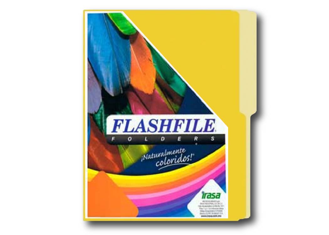 FOLDER FLASHFILE BITONO AMARILLO T/C PAQ. DE 50 UND EN BOLSA 135G