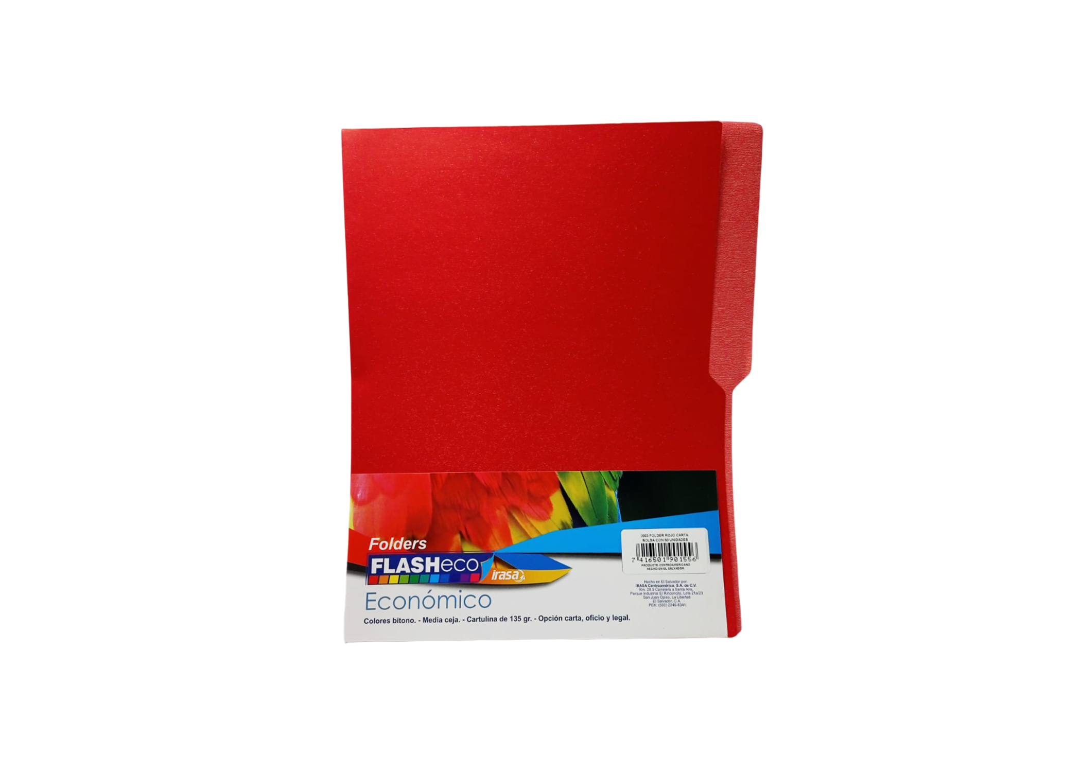 FOLDER FLASHFILE BITONO ROJO T/C PAQ. DE 50 UND EN BOLSA 135G