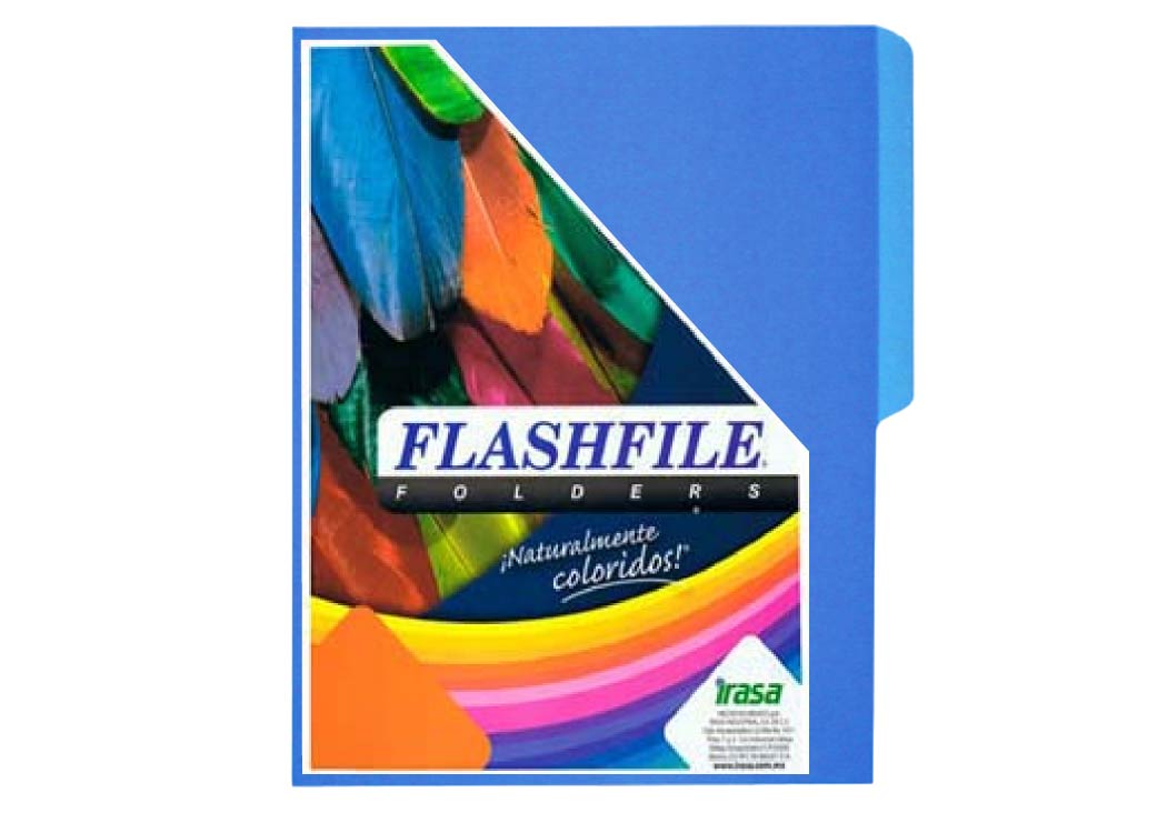 FOLDER FLASHFILE BITONO AZUL T/C PAQ. DE 50 UND EN BOLSA 135G