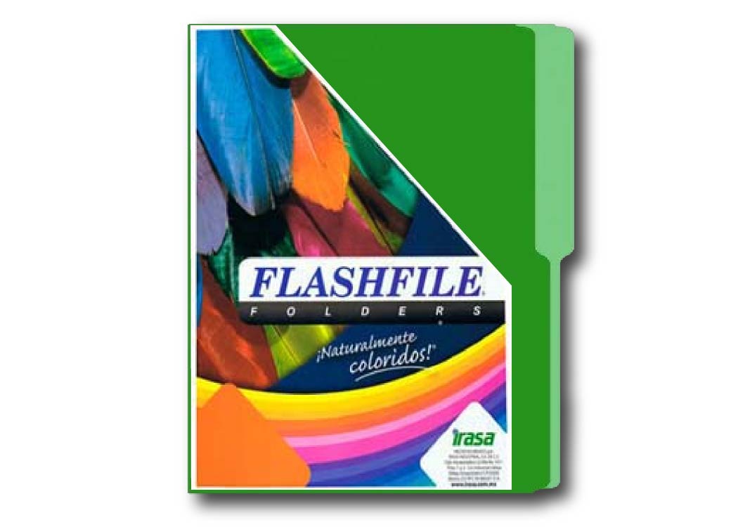 FOLDER FLASHFILE BITONO VERDE T/C PAQ. DE 50 UND EN BOLSA 135G