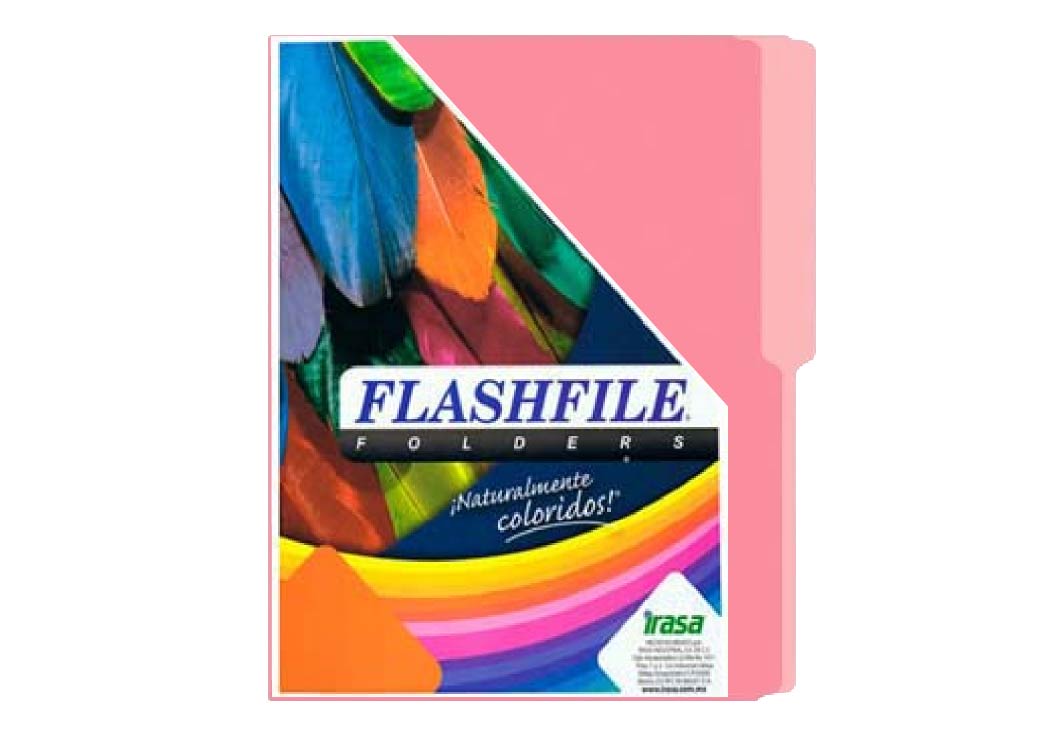 FOLDER FLASHFILE BITONO ROSA PAQ. DE 50 UND EN BOLSA 135G