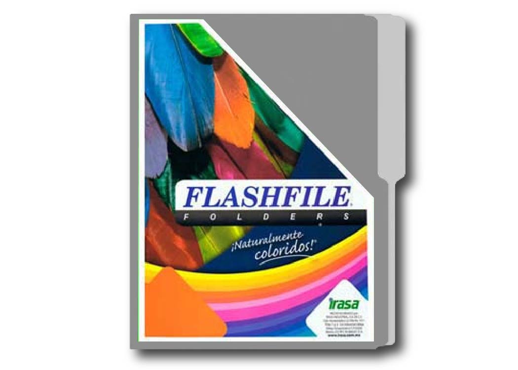 FOLDER FLASHFILE BITONO GRIS T/C PAQ. DE 50 UND EN BOLSA 135G