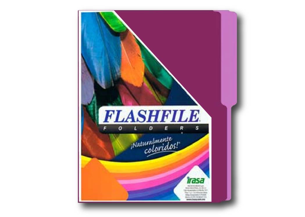 FOLDER FLASHFILE BITONO VIOLETA T/C PAQ. DE 50 UND EN BOLSA 135G
