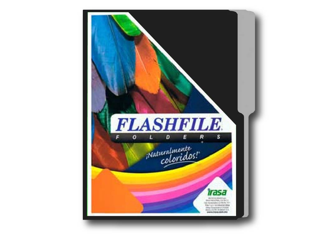 FOLDER FLASHFILE BITONO NEGRO T/C PAQ. DE 50 UND EN BOLSA 135G