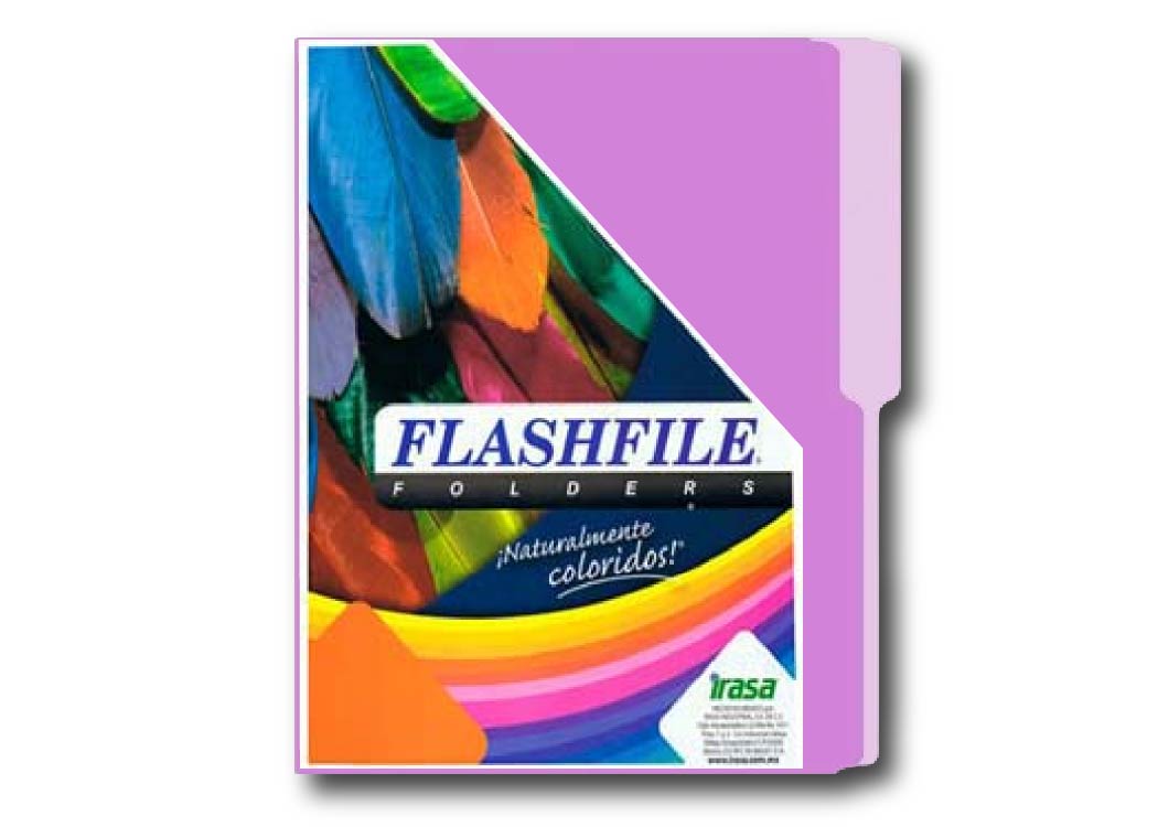 FOLDER FLASHFILE BITONO LILA T/C PAQ. DE 50 UND EN BOLSA 135G